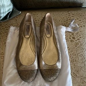 Metallic ballet flats